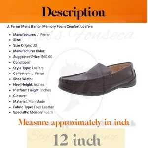Men’s J. Ferrar Meus Barton Memory Foam Comfort Loafers brown size 11 jf j.ferrar | Shoes | Mens J Ferrar Meus Barton Memory Foam  main image 3